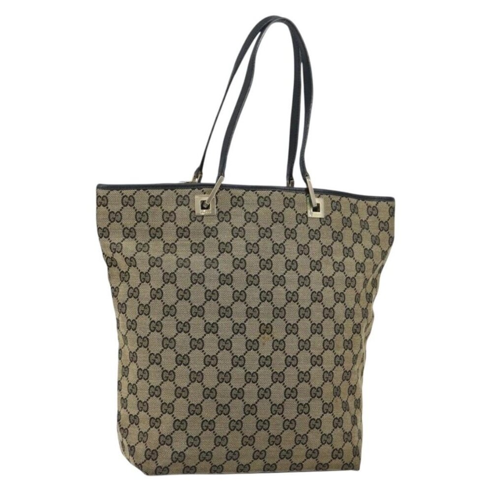 GUCCI GG Canvas Tote Bag Navy Gold 002 1098 3444 Auth ep11540 - Picture 1 of 16